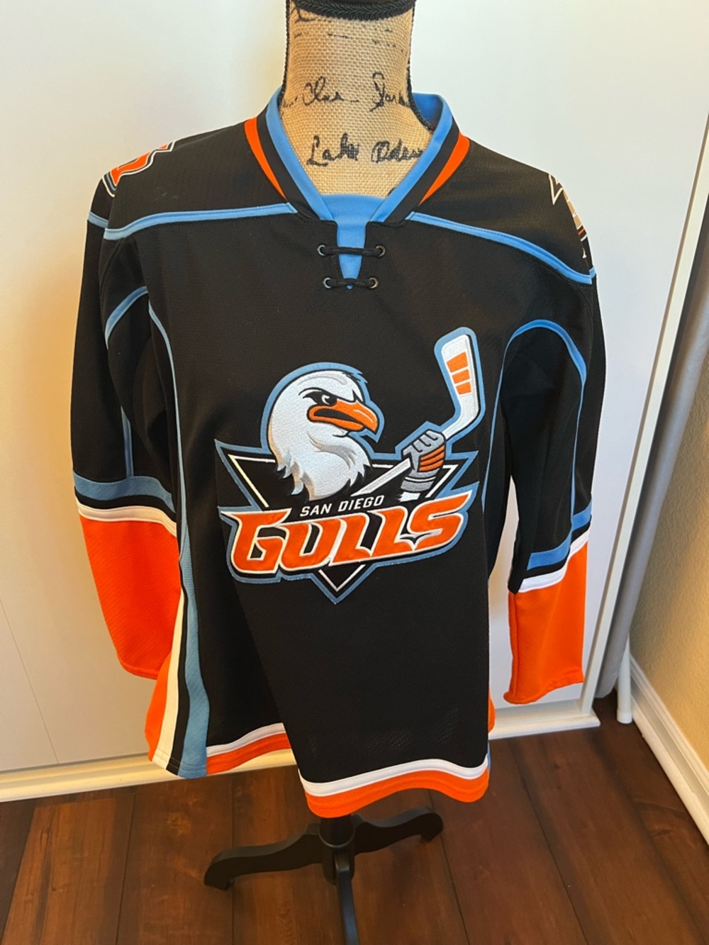 San Diego AHL Black Hockey Jersey EUC